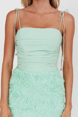 Love & Honor Textured Floral Maxi Dress Sage