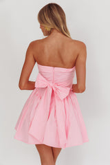 Angel Girls Bow Back Mini Dress Pink