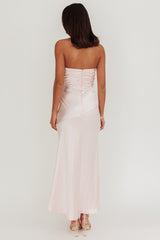 Blaise Asymmetric Neckline Maxi Dress Pink