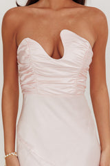 Blaise Asymmetric Neckline Maxi Dress Pink