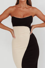 Regent Strapless Maxi Dress Black/Beige