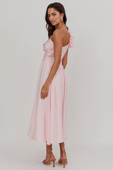 Antheia One-Shoulder Maxi Dress Baby Pink