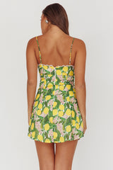 Chamberlain Scallop Trim Mini Dress Citrus Lemon