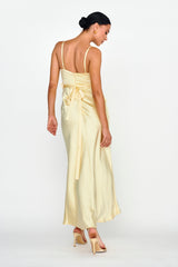 Starring Role Cowl Bust Waist Tie Dress Butter
