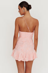 Lilah One Shoulder Embellished Dress Blush