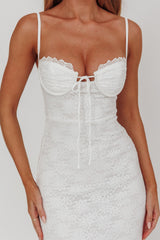 Passione Tied Bust Lace Maxi Dress White