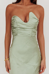 Blaise Asymmetric Neckline Maxi Dress Sage