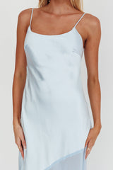 Gilded Dream Chiffon Hem Maxi Dress Baby Blue