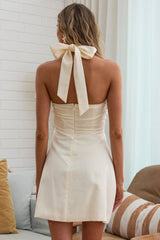 In Divine Halterneck Mini Dress Cream